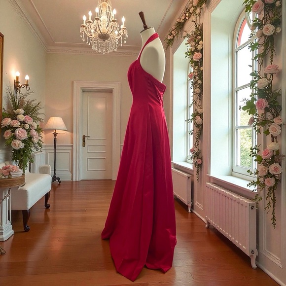 Mori Lee Red Gown Size 11/12‎ Embroidery Trim - Picture 4 of 13